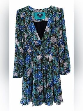Maeve Anthropologie Floral Long Sleeve Mini Dress Size Medium